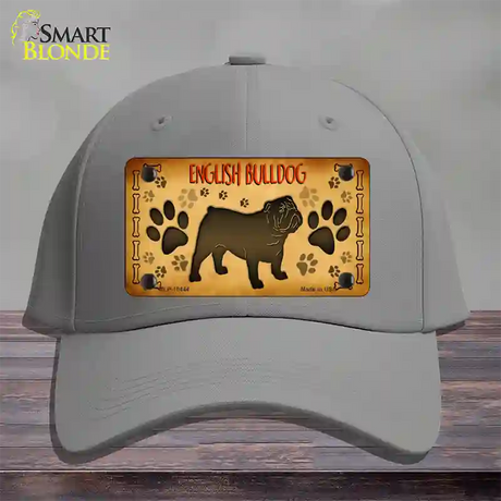 English Bulldog Novelty License Plate Hat Cotton / Gray