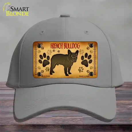 French Bulldog Novelty License Plate Hat Cotton / Gray