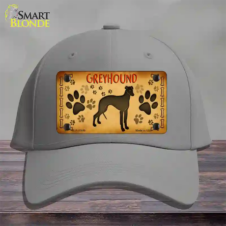 Greyhound Novelty License Plate Hat Cotton / Gray