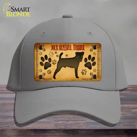 Jack Russell Terrier Novelty License Plate Hat Cotton / Gray