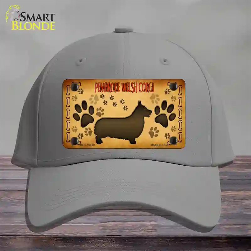 Pembroke Welsh Corgi Novelty License Plate Hat Cotton / Gray