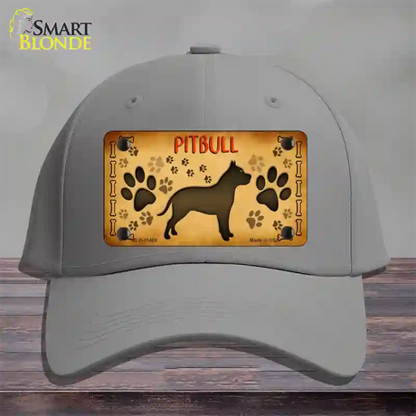 Pitbull Novelty License Plate Hat Cotton / Gray