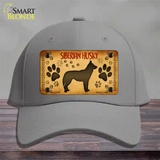 Siberian Husky Novelty License Plate Hat Cotton / Gray