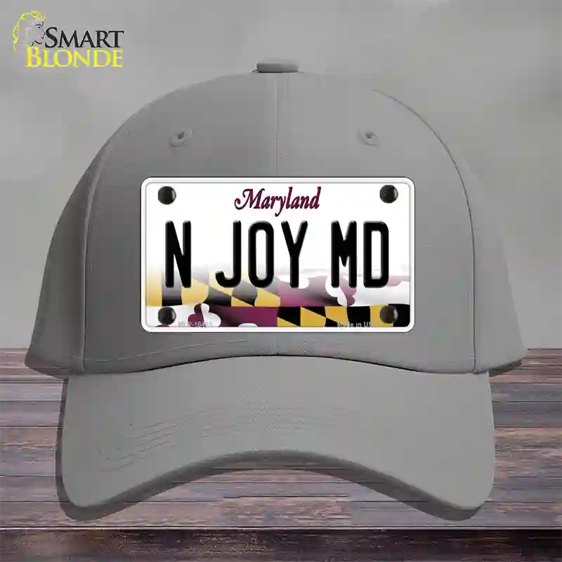 N Joy MD Maryland Novelty License Plate Hat Cotton / Gray