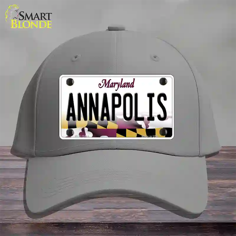 Annapolis Maryland Novelty License Plate Hat Cotton / Gray