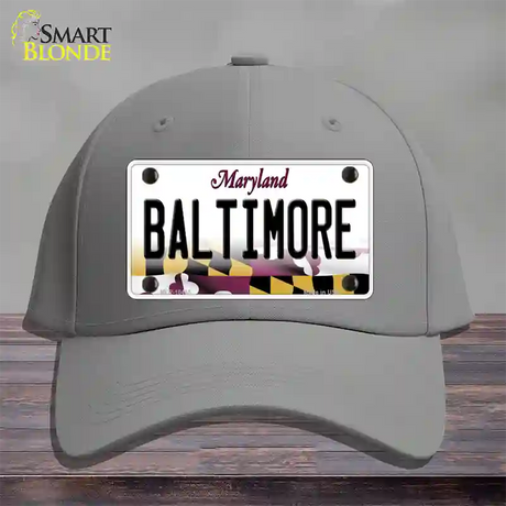 Baltimore Maryland Novelty License Plate Hat Cotton / Gray