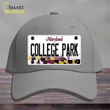 College Park Maryland Novelty License Plate Hat Cotton / Gray