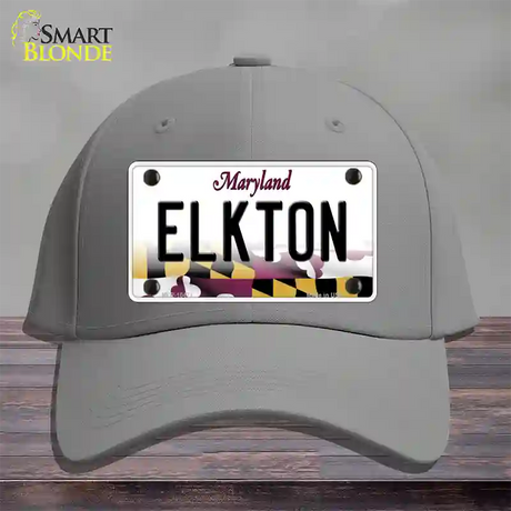 Elkton Maryland Novelty License Plate Hat Cotton / Gray