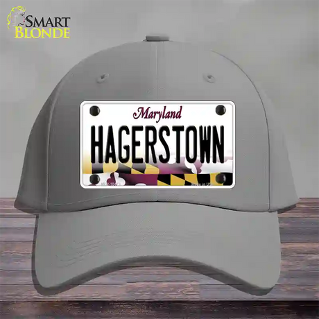 Hagerstown Maryland Novelty License Plate Hat Cotton / Gray