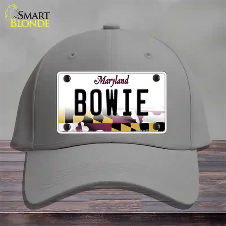 Bowie Maryland Novelty License Plate Hat Cotton / Gray