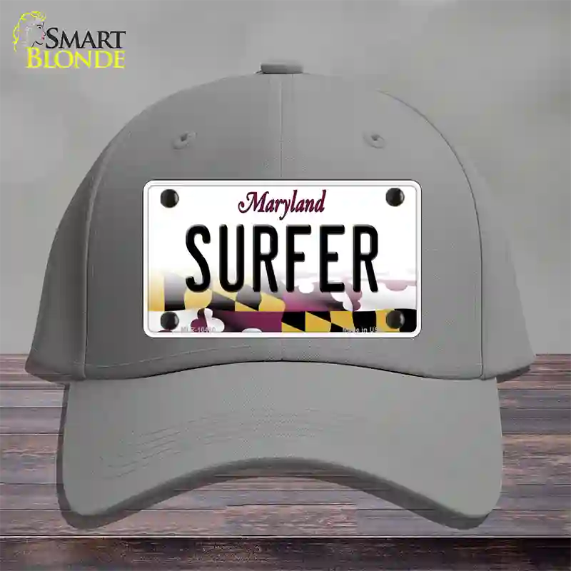 Surfer Maryland Novelty License Plate Hat Cotton / Gray