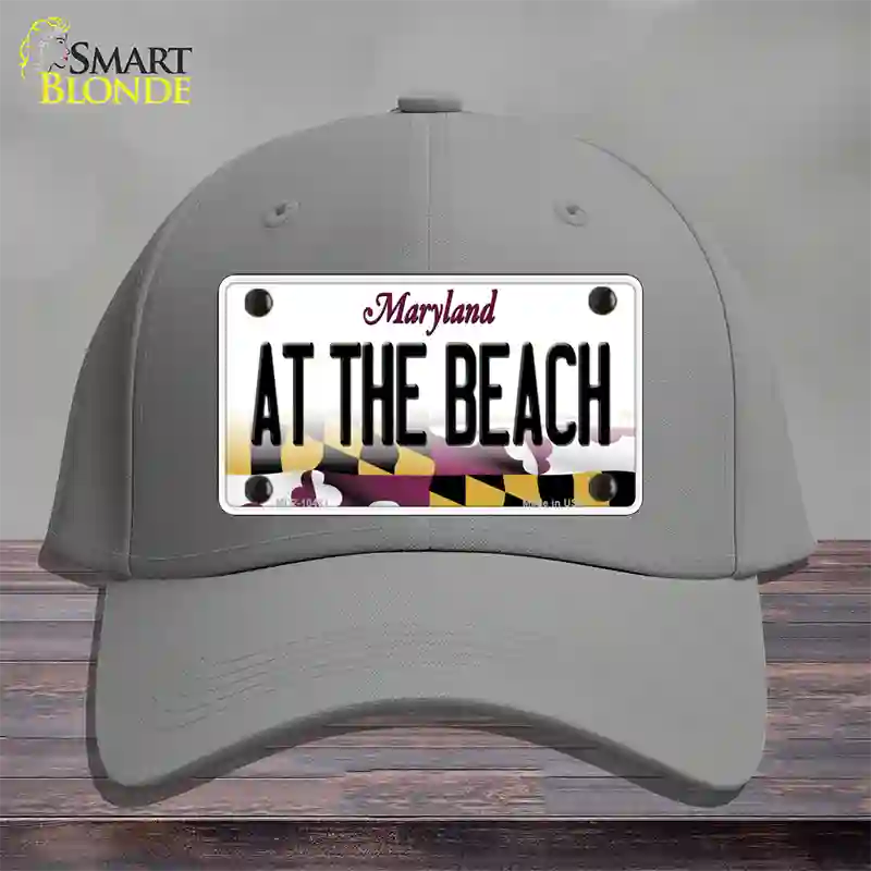 At The Beach Maryland Novelty License Plate Hat Cotton / Gray