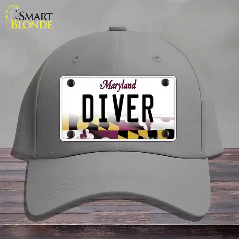 Diver Maryland Novelty License Plate Hat Cotton / Gray