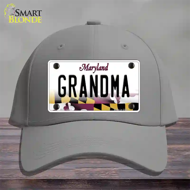 Grandma Maryland Novelty License Plate Hat Cotton / Gray