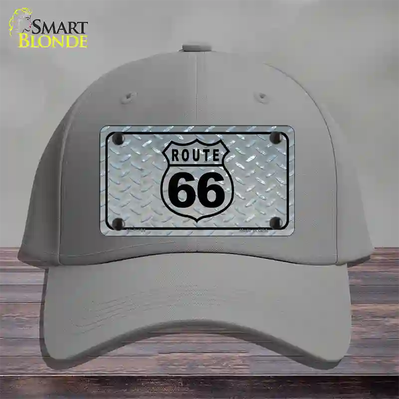 Route 66 Shield Diamond Novelty License Plate Hat Cotton / Gray