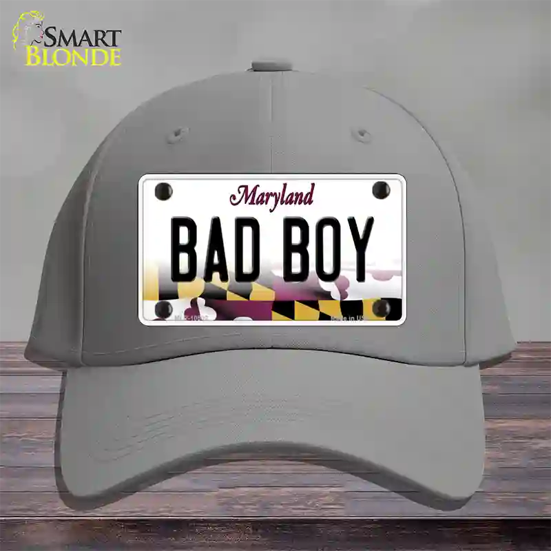 Bad Boy Maryland Novelty License Plate Hat Cotton / Gray