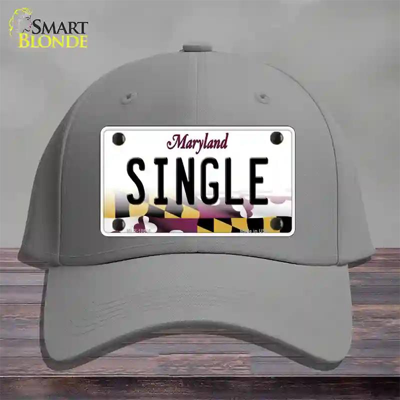 Single Maryland Novelty License Plate Hat Cotton / Gray