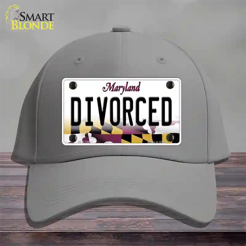 Divorced Maryland Novelty License Plate Hat Cotton / Gray