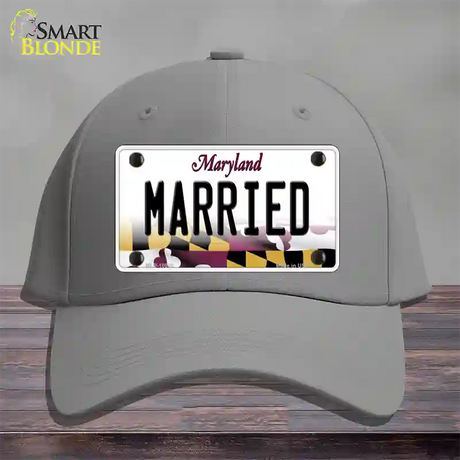 Married Maryland Novelty License Plate Hat Cotton / Gray