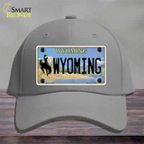 Wyoming Tag Novelty License Plate Hat Cotton / Gray