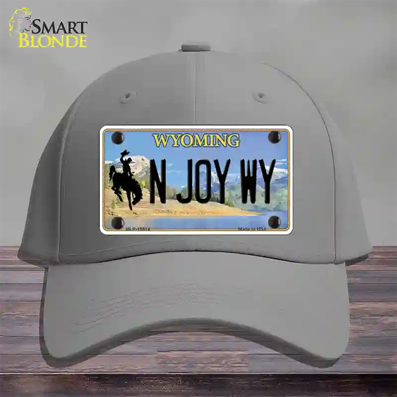 N Joy WY Wyoming Novelty License Plate Hat Cotton / Gray