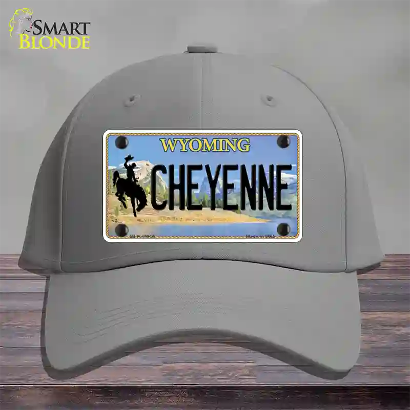 Cheyenne Wyoming Novelty License Plate Hat Cotton / Gray