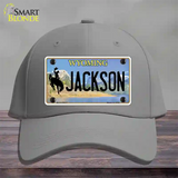 Jackson Wyoming Novelty License Plate Hat Cotton / Gray