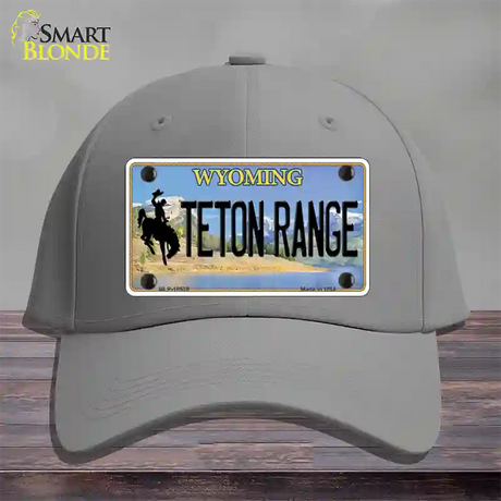 Teton Range Wyoming Novelty License Plate Hat Cotton / Gray