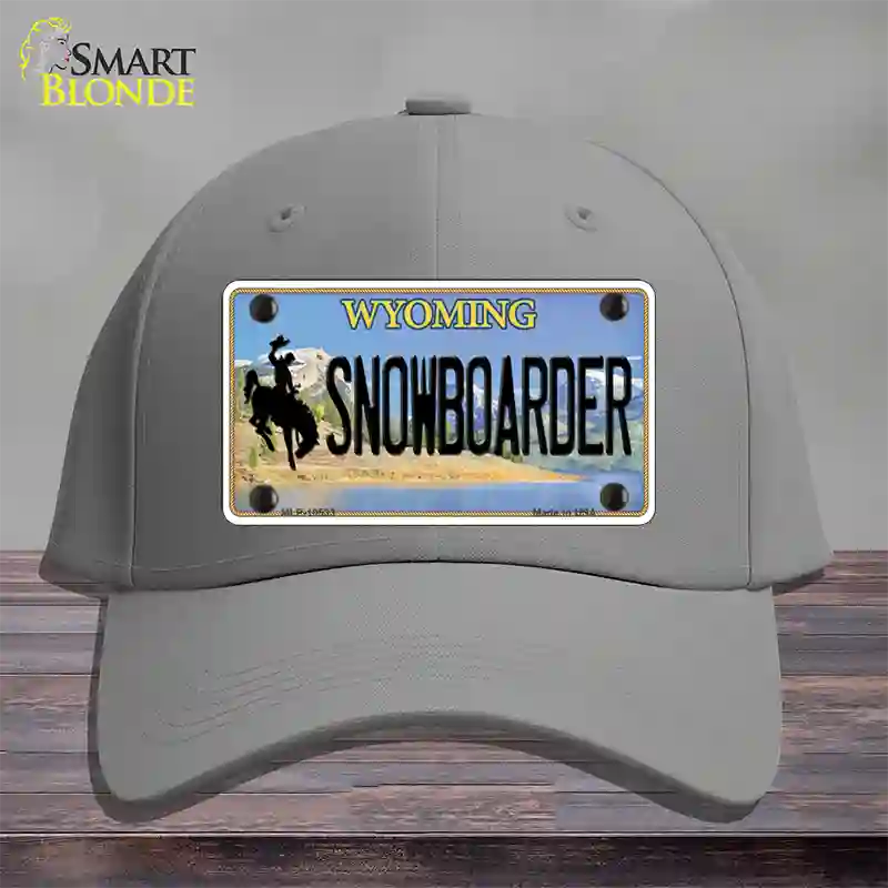 Snowboarder Wyoming Novelty License Plate Hat Cotton / Gray