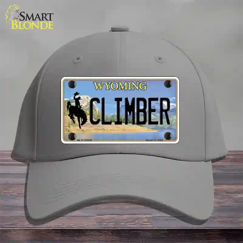 Climber Wyoming Novelty License Plate Hat Cotton / Gray