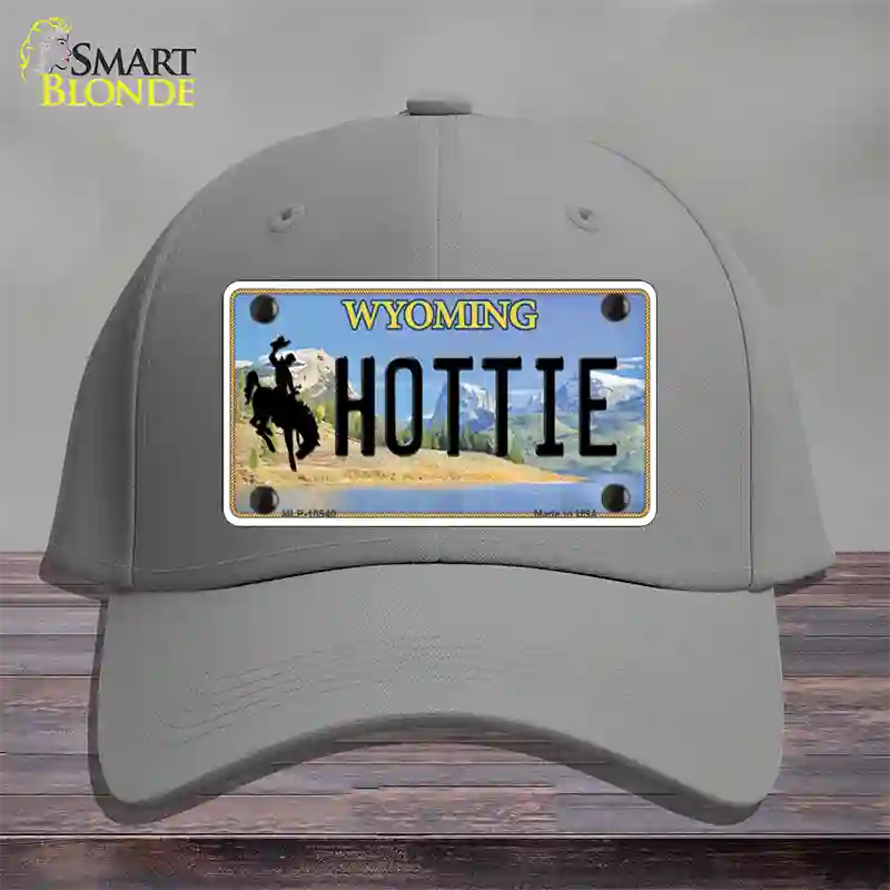 Hottie Wyoming Novelty License Plate Hat Cotton / Gray