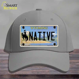 Native Wyoming Novelty License Plate Hat Cotton / Gray