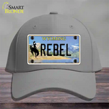 Rebel Wyoming Novelty License Plate Hat Cotton / Gray