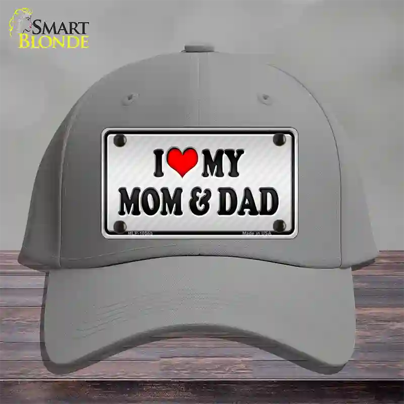 Love My Mom And Dad Novelty License Plate Hat Cotton / Gray