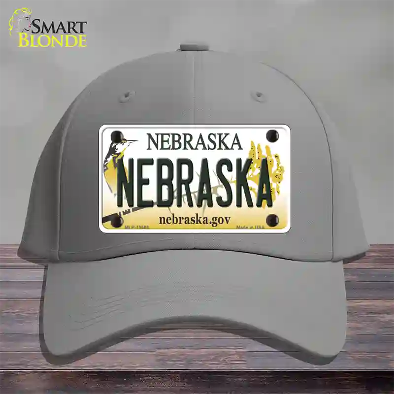 Nebraska Gov Novelty License Plate Hat Cotton / Gray