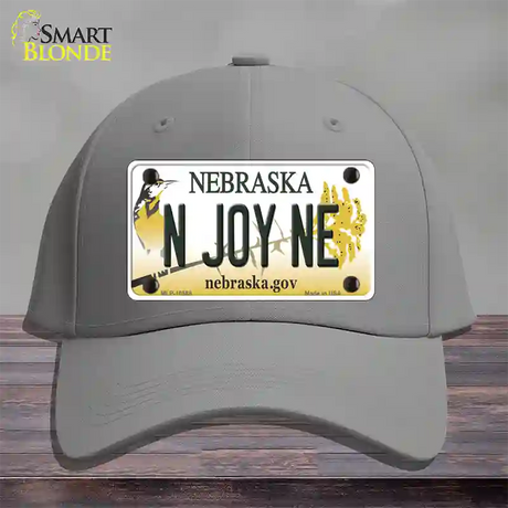 N Joy NE Nebraska Novelty License Plate Hat Cotton / Gray