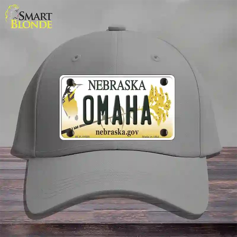 Omaha Nebraska Novelty License Plate Hat Cotton / Gray