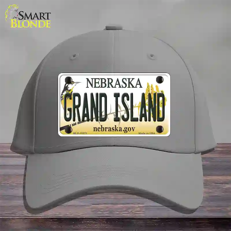 Grand Island Nebraska Novelty License Plate Hat Cotton / Gray