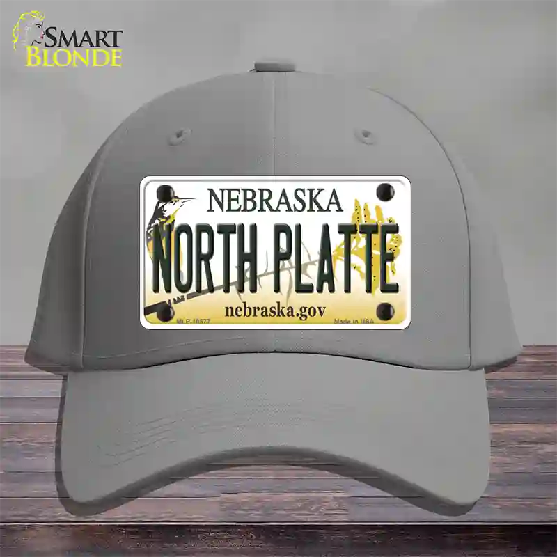 North Platte Nebraska Novelty License Plate Hat Cotton / Gray