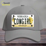 Cowgirl Nebraska Novelty License Plate Hat Cotton / Gray