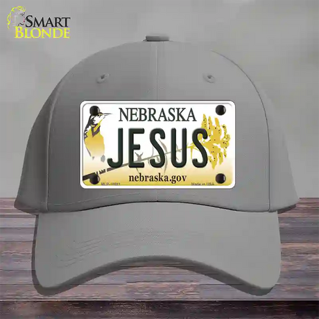 Jesus Nebraska Novelty License Plate Hat Cotton / Gray