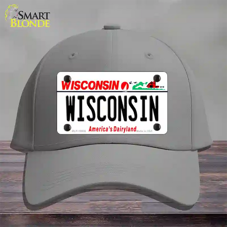 Wisconsin Dairyland Novelty License Plate Hat Cotton / Gray