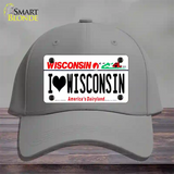 I Love Wisconsin Novelty License Plate Hat Cotton / Gray