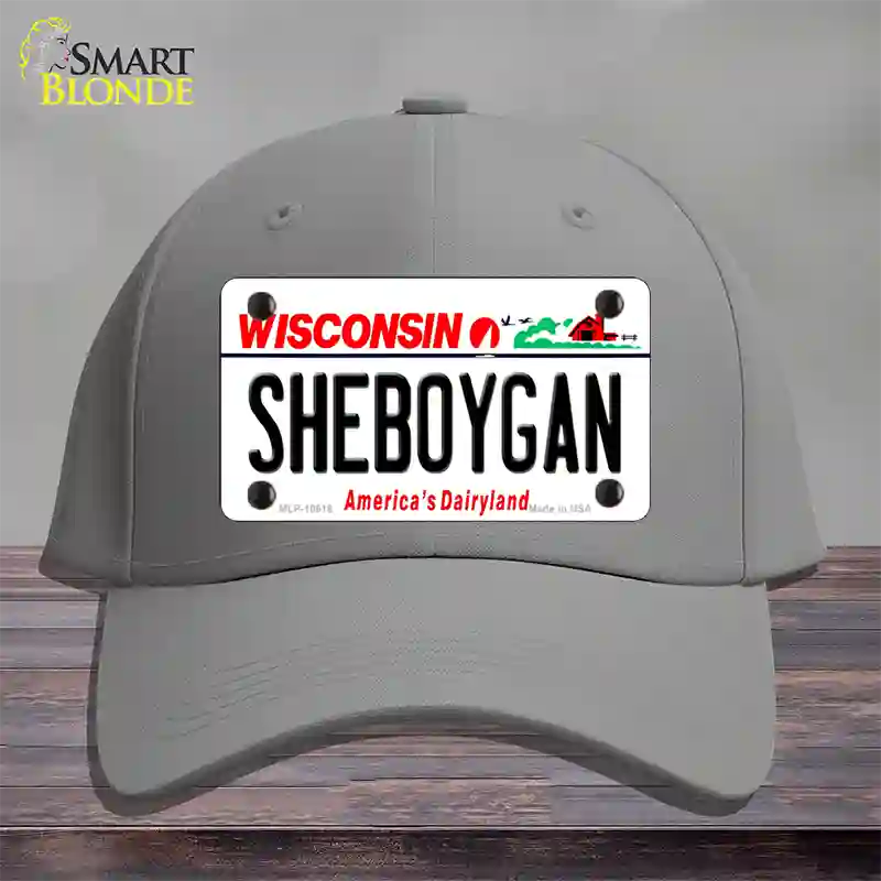 Sheboygan Wisconsin Novelty License Plate Hat Cotton / Gray