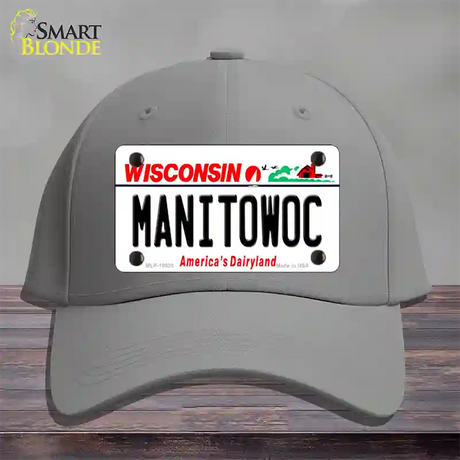 Manitowoc Wisconsin Novelty License Plate Hat Cotton / Gray