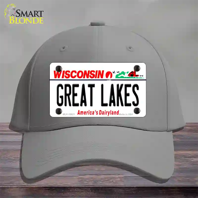 Great Lakes Wisconsin Novelty License Plate Hat Cotton / Gray