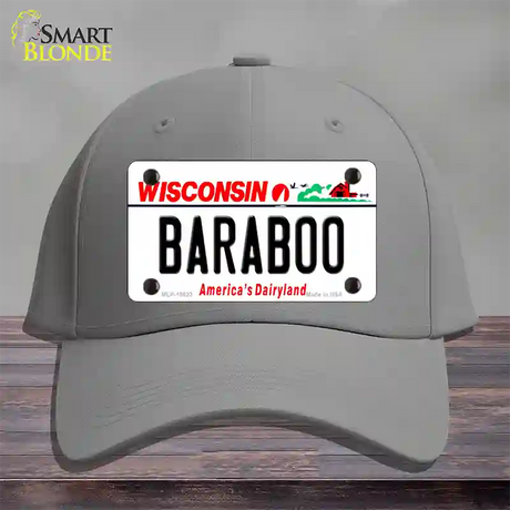 Baraboo Wisconsin Novelty License Plate Hat Cotton / Gray