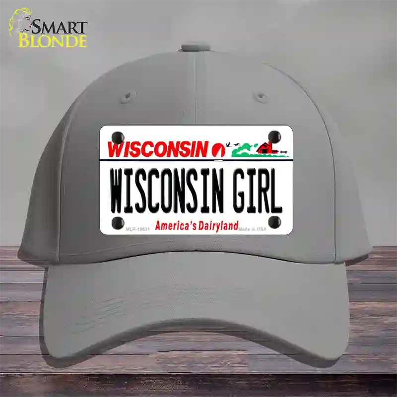 Wisconsin Girl Wisconsin Novelty License Plate Hat Cotton / Gray