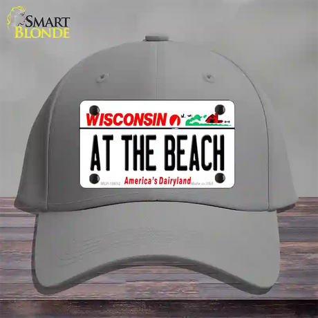 At The Beach Wisconsin Novelty License Plate Hat Cotton / Gray