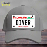 Diver Wisconsin Novelty License Plate Hat Cotton / Gray